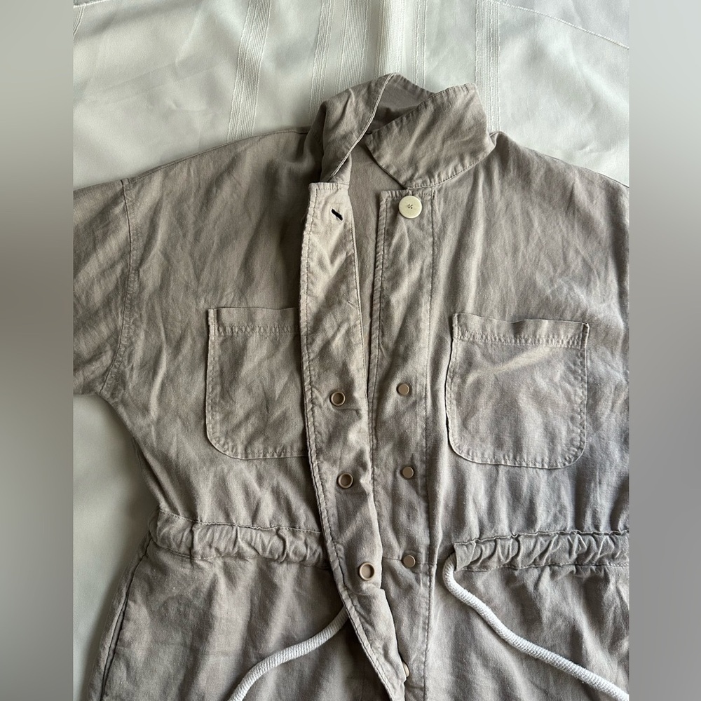 Mango Beige Short-Sleeve Romper - Picture 13 of 15